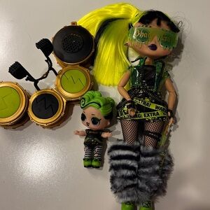 L.O.L. Surprise! OMG Remix Rock Bhad Gurl Fasion Doll and lil’ sister.